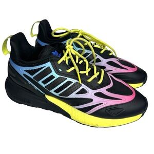 Adidas Neon Black ZX 2K Boost 2.0 Men's Athletic Sneakers Size 8.5